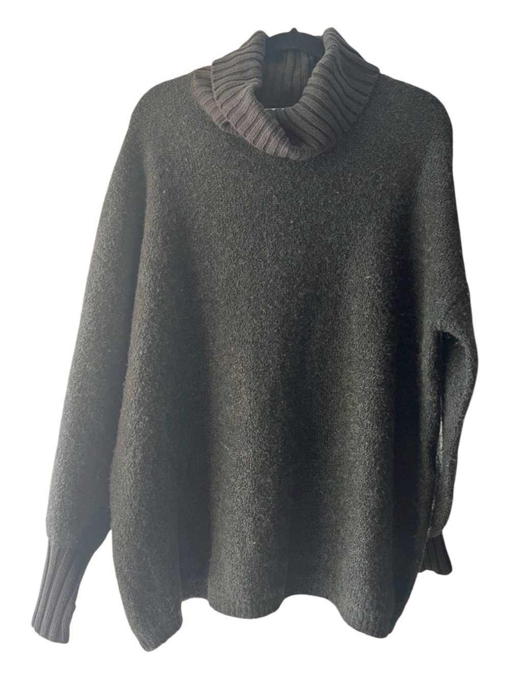 Altar'd State Charcoal Grey Cowl Neck Oversized Turtleneck Fuzzy Knit L EUC Cozy
